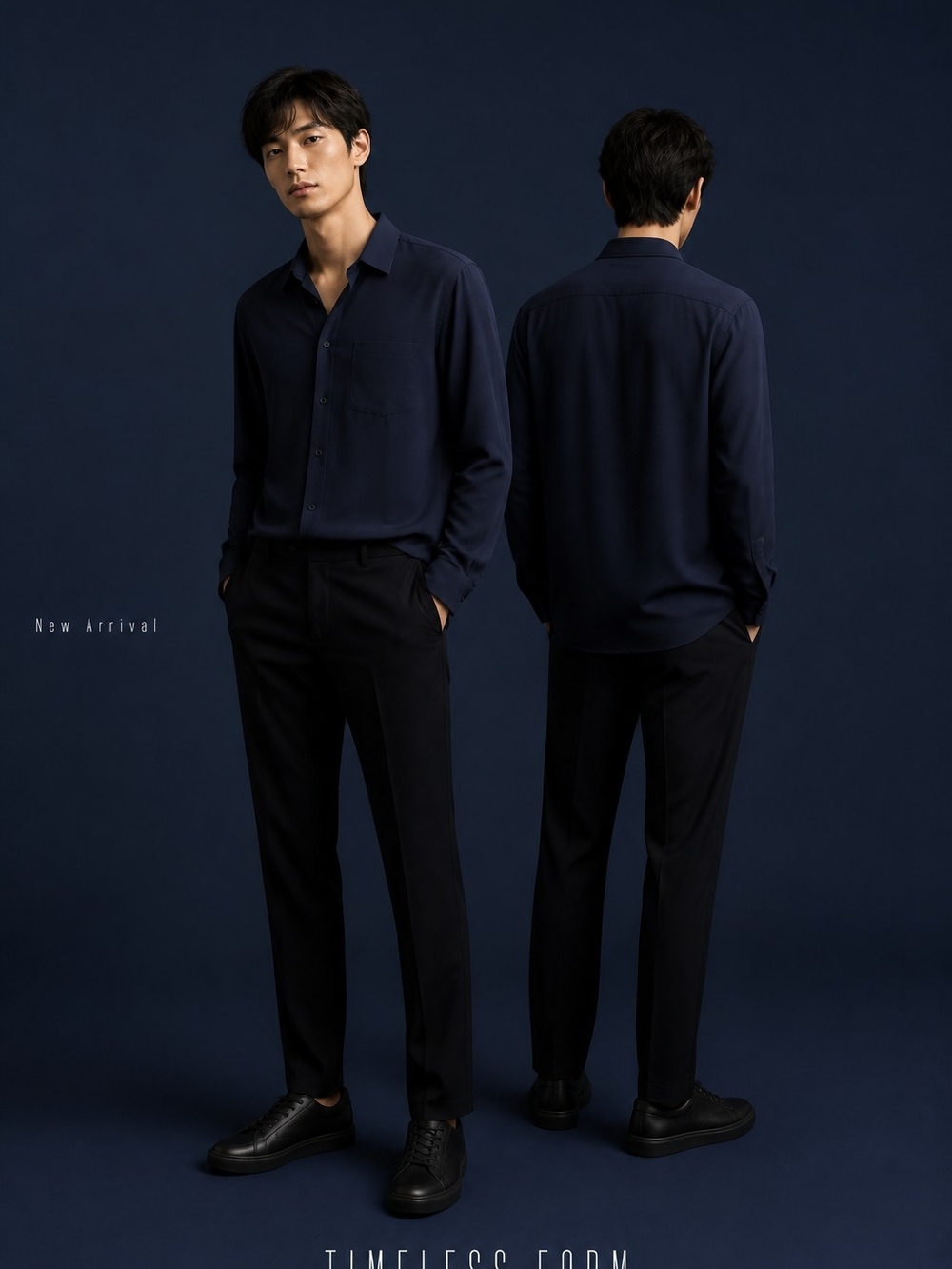 RHONE Navy Long-Sleeve Button-Up Shirt
